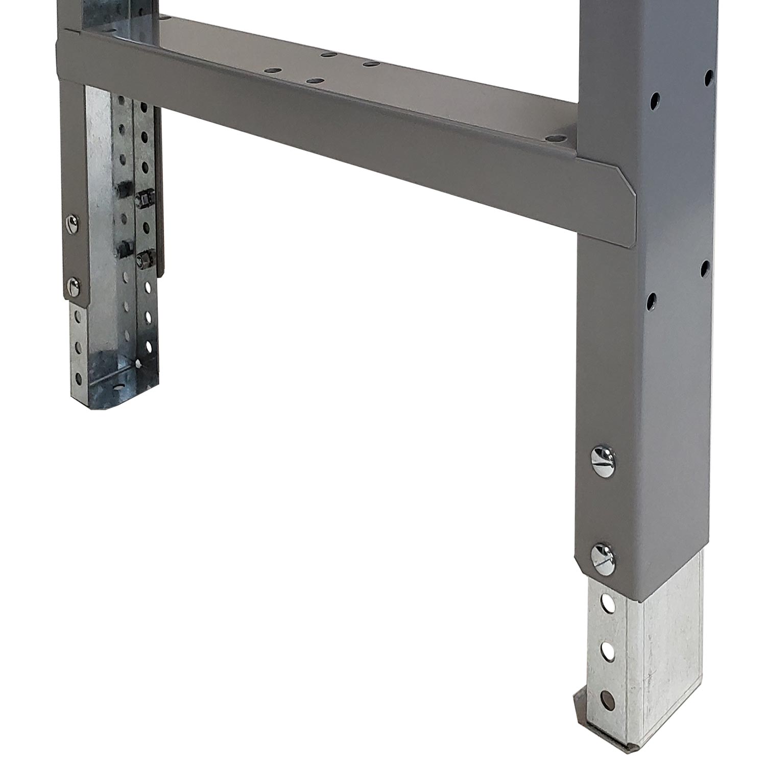 Lyon Adjustable Workbench Open Panel Legs 2 Pack 30"d Dove Gray