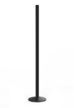 The Visiontron 6 Tall Sign Post features a stylish black stanchion and round base, standing upright against a white background.