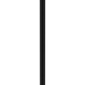 The Visiontron Prime Flat Top Rope Stanchion is a black post with a round base and cylindrical pole, featuring top attachments for barriers or belts. Its perfect for crowd control or line management, with its sleek design standing out against a plain white background.