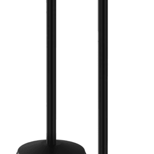 Two Visiontron Prime Flat Top Rope Stanchions, ideal for crowd control, stand side by side against a white background; each features a round base and top hook.