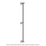 The Metro 54PDFK4 Super Erecta Wall Mount Post in Metroseal Gray Epoxy is a durable and versatile metal rod, 54 H, mounted vertically with two brackets and a hook, but actual dimensions may vary.