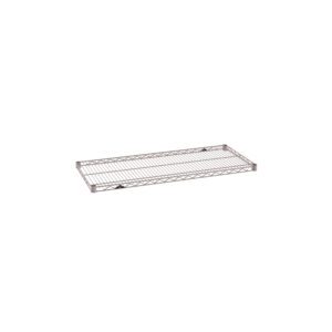 The Metro Super Erecta 1842NK4 Industrial Wire Shelf is a rectangular 18 x 42 storage shelf, made of Metroseal Gray Epoxy with a grid-like structure and reinforced edges, showcased on a white background.