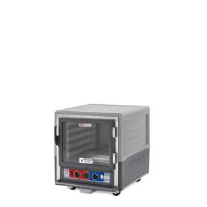 The Metro C533-CLFC-L-GY C5 3 Series is a gray insulated holding/proofing cabinet with wheels, undercounter storage capability, a clear full-length door, and operates seamlessly at 60Hz.