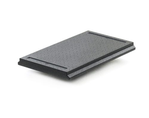 A textured black rectangular slab with slightly beveled edges, similar to the ML180 series design, features on a crisp white background as the Mightylite MLP1 Thermal Partition for ML300, ML400, ML180, and ML180XL.