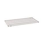 The Metro Super Erecta 3060NK4 Industrial Wire Shelf, in Metroseal Gray Epoxy and measuring 30 x 60, boasts a sleek rectangular design with multiple horizontal bars for a stylish organization.