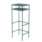 The Metro CR243074PRH2 Super Erecta Pro Overhead Storage 2-Shelf Docking Station, measuring 24 x 30 x 74, comes in green with a perforated design, three levels, and four sturdy supports, making it ideal for effective storage or organization with its tall rectangular shape.