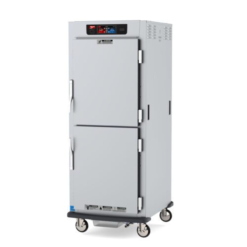 6emn7rqnzutsk0mmtplyunsqbimq4fs6.jpg The Metro C599-SDS-UA C5 9 Series Heated Holding and Proofing Cabinet features full height, Dutch solid doors, and universal wire slides. Its stainless steel with side vents, metal handles, a top digital control panel for temperature settings, on wheels. Powered at 120V, 60Hz, 2000W.