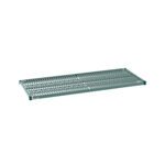Discover the Metro Super Erecta Pro PR2460NK3, a durable 24 x 60 industrial wire restaurant shelf with a green metal frame and slotted design. Perfect for warehouses or restaurants, it includes a removable plastic mat for flexible storage solutions.