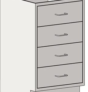 Illustration of an Eagle MHC Base Unit (22X18) featuring a seven-drawer cabinet. This rectangular design includes simple metal handles on each drawer, set against a plain white background.