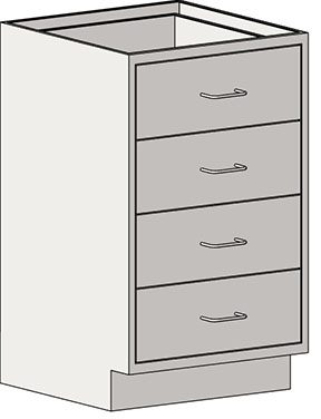 QF_Eagle_DB4D21.jpg Illustration of an Eagle MHC Base Unit (22X18) featuring a seven-drawer cabinet. This rectangular design includes simple metal handles on each drawer, set against a plain white background.