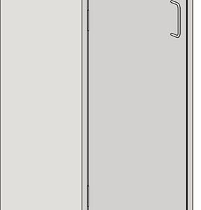 The Eagle MHC Base Unit, with a left-hand single front door and metal handle on the right, is a tall plain cabinet measuring 22X18. It stands at an ideal height, showing both right and front sides on a flat base, devoid of shelves or decorations.