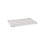 The Metro Super Erecta 3048NK4 Industrial Wire Shelf, in Metroseal Gray Epoxy, features a rectangular grid design perfect for storage and organization. Measuring 30 x 48, it combines functionality with a sleek appearance, isolated on a white background.