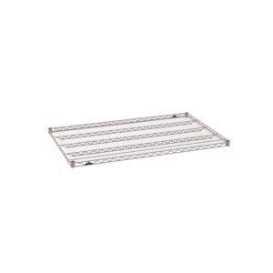 The Metro Super Erecta 3048NK4 Industrial Wire Shelf, in Metroseal Gray Epoxy, features a rectangular grid design perfect for storage and organization. Measuring 30 x 48, it combines functionality with a sleek appearance, isolated on a white background.