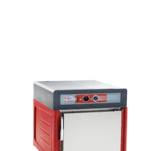The Metro C543-ASFS-LA C5 4 Series Insulated Holding Cabinet is an industrial machine on wheels against a white background, featuring a full-length solid door and front control panel. Its powered by 120V, 60Hz for efficient operation.