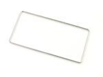 Displayed on a plain white background, a silver, rectangular metal frame resembles the minimalist elegance of the Metro MS-RING PrepMate Magic Ring. With thin rounded corners, it appears crafted for a license plate, exuding simplicity and style.