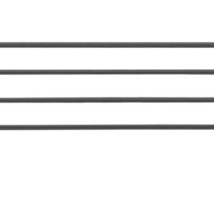 The 48 minimalist black metal rack features a sleek design with two horizontal bars and four vertical supports, ending in elongated loops. It reflects the Metro L48N-4BL Super Erecta aesthetic, emphasizing functionality and modern elegance.