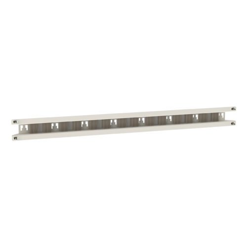 The sleek, white wall-mounted coat rack, similar to the Metro FL550 Flexline Overbridge Hanger Rail, features multiple evenly spaced hooks for a functional yet stylish touch to any space.