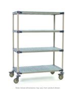 The MetroMax 4 X536PG4 Mobile Cart features a durable industrial design with open grid shelves and four wheels for easy mobility. Measuring 24 x 36 x 67.3125, its ideal for versatile storage needs, though dimensions may vary from the product image shown.