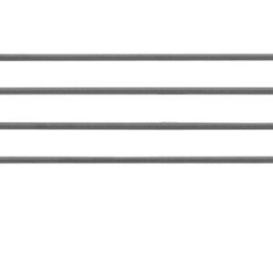 A 54 Metro L54N-4-DSG Super Erecta Smoked Glass stackable ledge for wire shelving, featuring three vertical legs and two loops per end, offers a sturdy structure ideal for climbing plants or vines. Its simple and functional in design.