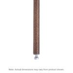 A detailed view of a brown cylindrical leg with a metal foot suggests it may be part of the Metro 13P-DCH Super Erecta SiteSelect Wire Shelving Post in Copper Hammertone. The background is plain white, and actual dimensions, including the 13 height, may vary from those displayed.