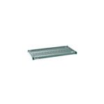 The Metro Super Erecta Pro PR1836NK3 Restaurant Shelf (18 x 36) comes with a removable plastic mat, featuring reinforced edges and corner brackets, making it ideal for organizing and storage in homes or businesses.