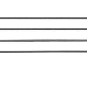 The Metro L48N-4-DSG Super Erecta is a sleek 48 smoked glass stackable ledge for wire shelving, featuring three parallel bars and vertical supports for storage use.