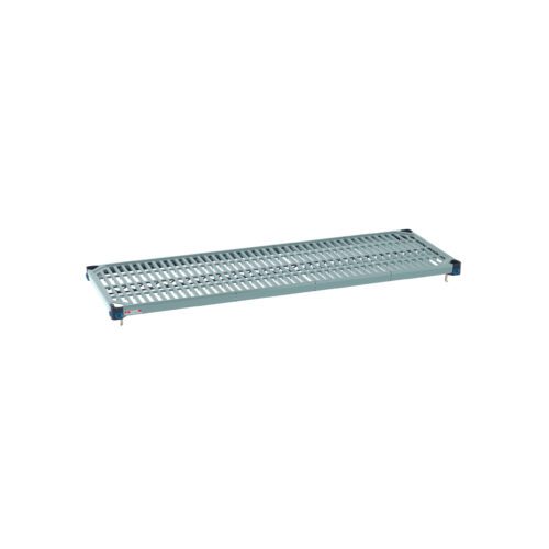 ivo06m81bi47bop4zel6tqqnu9k0j0gf.jpg The MetroMax Q MQ1854G Plastic Industrial Shelf features a metallic gray grid mat on an 18 x 54 platform. Small corner legs support the shelf, ideal for heavy-duty, industrial, or outdoor use.