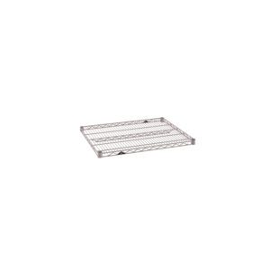 The Metro Super Erecta 2430NK4 Industrial Wire Shelf, measuring 24 x 30, features a durable grid pattern with a Metroseal Gray Epoxy finish for efficient storage and long-lasting use.
