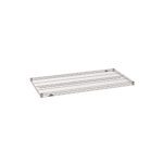 The Metro Super Erecta 2448NK4 Industrial Wire Shelf, in Metroseal gray epoxy, is presented on a white background, highlighting its robust 24 x 48 rectangular lattice design.