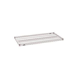 The Metro Super Erecta 2448NK4 Industrial Wire Shelf, in Metroseal gray epoxy, is presented on a white background, highlighting its robust 24 x 48 rectangular lattice design.