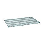 The Metro Super Erecta 3660NK3 Wire Shelf features a durable grid design for efficient storage with a sturdy, green Metroseal Epoxy frame and multiple horizontal supports, measuring 36 x 60.
