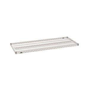 The Metro Super Erecta 2460NK4 Industrial Wire Shelf in Metroseal Gray Epoxy, measuring 24 x 60, features a reinforced rectangular grid design ideal for organizing or storing items.