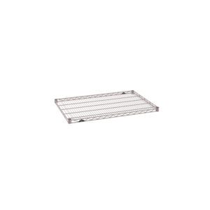 The Metro Super Erecta 2436NK4 Industrial Wire Shelf, measuring 24 x 36 and finished in Metroseal Gray Epoxy, features a sturdy rectangular grid pattern on a white background—perfect for storage or organizing needs.
