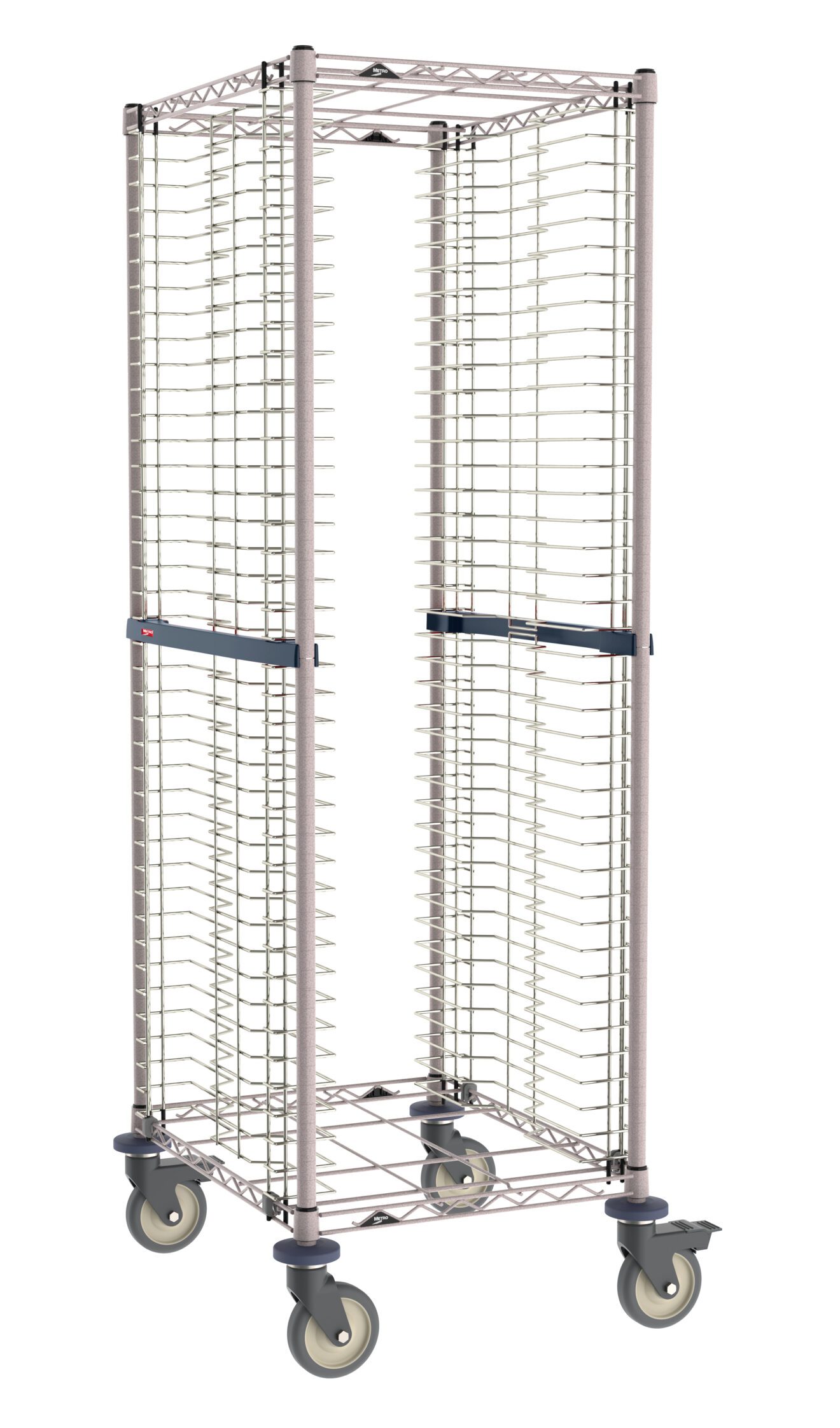 Metro RE1K4S EndLoad Stainless Steel/Metroseal Gray Wire Bun Pan Rack