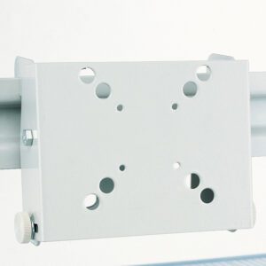 The Metro FMBX Mounting Bracket is a white metal bracket featuring multiple circular holes for adjustable mounting. It includes two white knobs on the lower edges and a rail on the right, set against a plain white background.