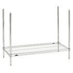 The Metro HS-1842LEGKIT-S Metro2Go Hot Station Freestanding Leg Kit includes four vertical poles and a horizontal shelf, blending minimalist design with an industrial feel. Ideal for storage or display, its part of the versatile Metro2Go Hot Station collection.