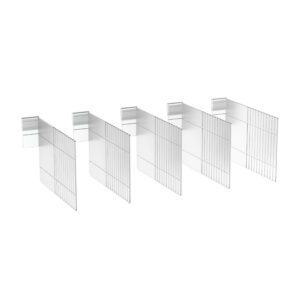 The Metro FL117 Short Dividers for Flexline and Lifeline 6 Drawers, sold in a 5-Pack, are transparent acrylic with evenly spaced vertical grooves that emphasize their minimalist design against a white background.