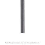 A tall gray post with horizontal grooves is centered on a white background. The Metro 63UP-DSG Super Erecta SiteSelect Mobile-Ready Industrial Wire Shelving Post in Smoked Glass stands 63 high. Note: Actual dimensions may vary from product shown.