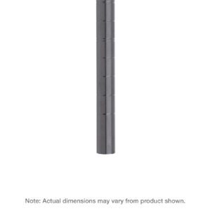 A tall gray post with horizontal grooves is centered on a white background. The Metro 63UP-DSG Super Erecta SiteSelect Mobile-Ready Industrial Wire Shelving Post in Smoked Glass stands 63 high. Note: Actual dimensions may vary from product shown.