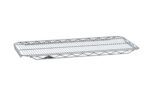 The Metro 2436QC qwikSLOT Wire Display Shelf in chrome measures 24 x 36 and features a sleek metal wire grid design with slightly raised edges.