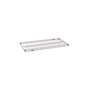 The Metro Super Erecta 2142NK4 Industrial Wire Shelf in Metroseal Gray Epoxy, measuring 21 x 42, features a rectangular grid pattern. Displayed horizontally on a white background, it combines durability with style to enhance your organizational needs.