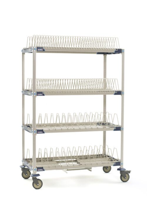 xavznie0np2hrsm8hfluus59i9d3rr6j.jpg The MetroMax i PR48VX4-XDR Mobile Drying Rack, 26 x 50 x 68, features four mesh wire shelves, triangular dividers, two pan racks, and a drip tray. This portable unit on a wheeled base ensures secure and efficient drying.