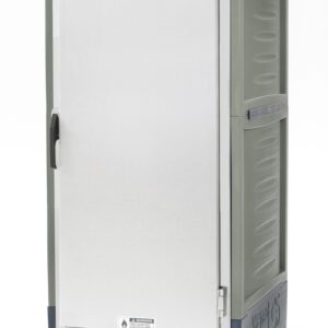 The Metro C539-CFS-4-GYA is a full-height, gray insulated holding/proofing cabinet with a solid door on wheels. It features fixed wire slides, a bottom control panel, and operates at 120V. Ideal for catering or commercial kitchens.
