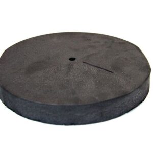 A round, black, dense foam pad with a small central hole is displayed on a white background. Its slightly textured surface matches the Justrite Gasket design, making it perfect for F/Vptrp Drum Lid 26754 systems.