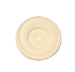 A round, flat beige disc resembling the Justrite Gasket F/Cvr Dispsl Can/Hplc with a small central hole and slightly raised border for a layered look. The material is smooth and matte.