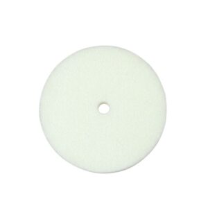 A round, white foam pad with a small central hole resembling the Justrite Gasket, F/Cover, Type 1 Poly from an aerial view.