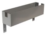 The Justrite Gcyl Acc,Ht,Otbox,2Cyl is a grey wall-mounted metal holder with an open rectangular design and 2Cyl mounting brackets. Sleek and durable, its ideal for storing containers or tools.