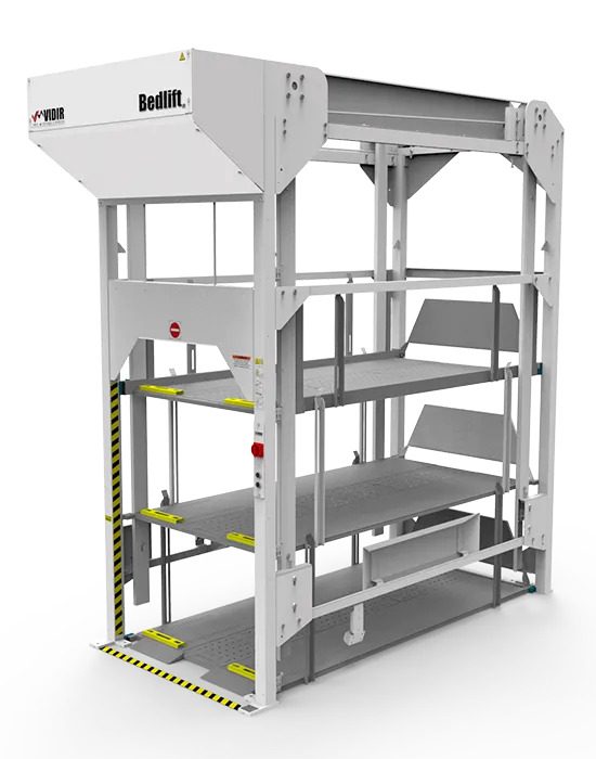Introducing our innovative three-level stacker parking system for cars, featuring metal platforms and safety markings. With a white frame and side safety barriers, its as efficient as space-saving hospital bedlifts, optimizing every inch of your area.