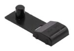 This black plastic clip with a rounded top and rectangular base, designed for LB component security, features a smooth surface. It has a compact, functional shape reflecting the practical design of Justrite CP standards, named Justrite Cp,Lb,1Ch,Ada,Conn,Gp,Y.