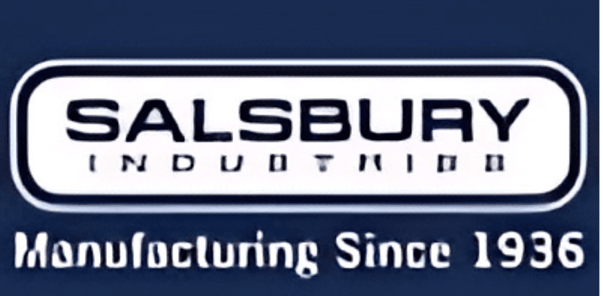 The logo features Salsbury Industries with the tagline Manufacturing Lockers Since 1936 set against a dark blue background.